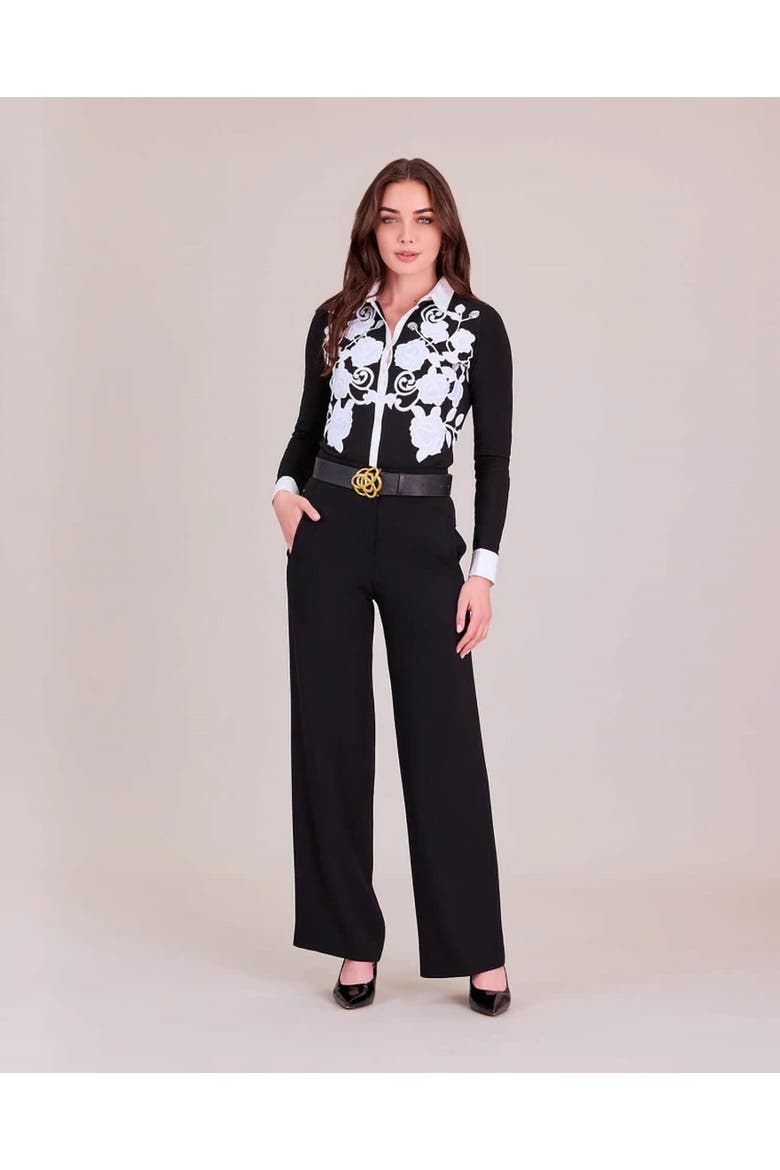 Vianey Pima Jersey Shirt, Alternate, color, Black/White