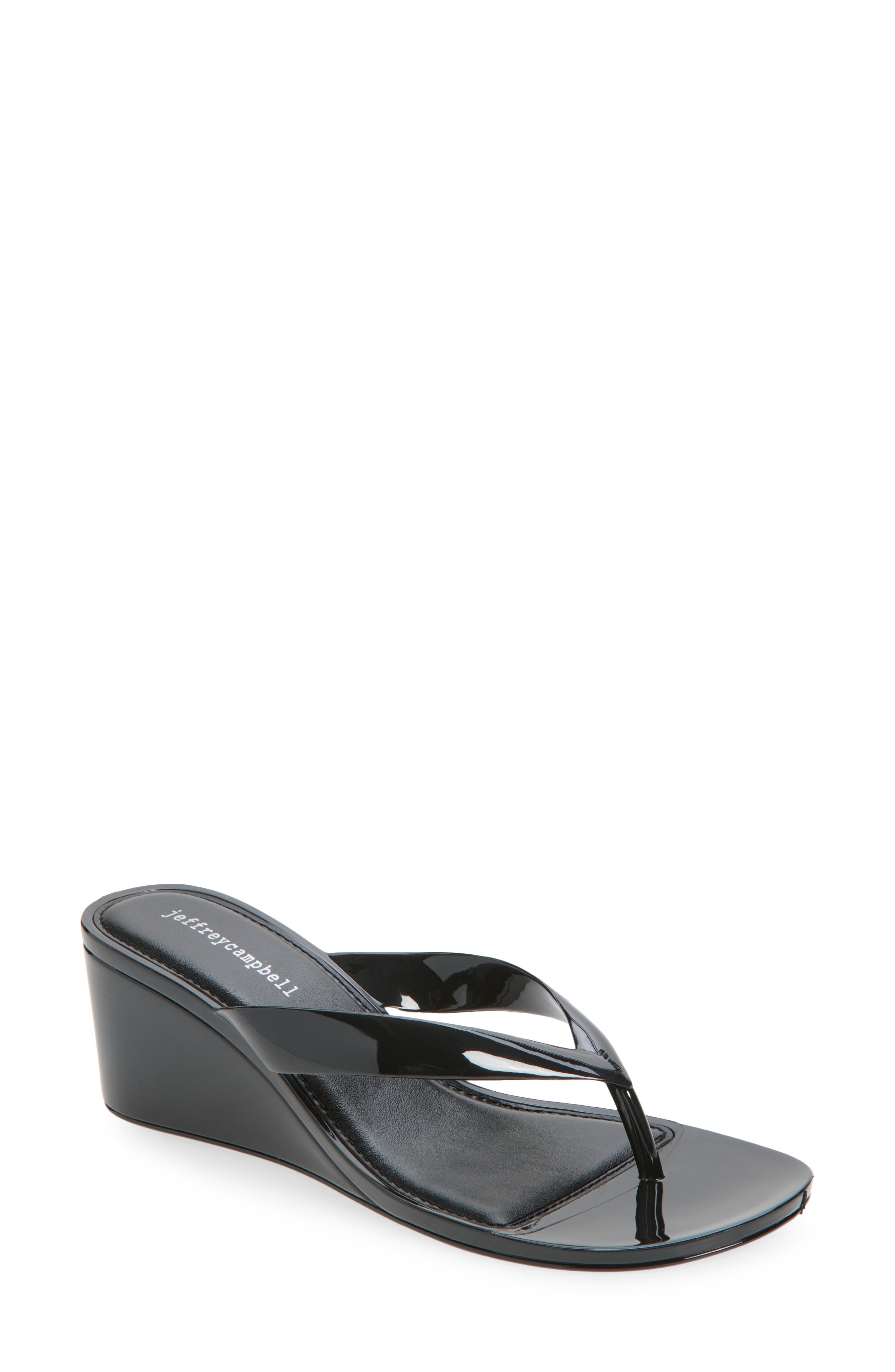 Jeffrey Campbell Gigabyte Wedge Flip Flop, Main, color, Black