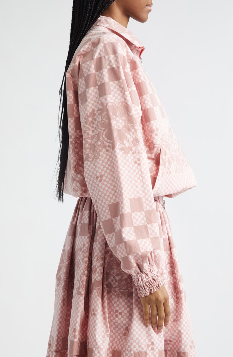 Paolina Russo Shirred Track Jacket, Alternate, color, Red/ White