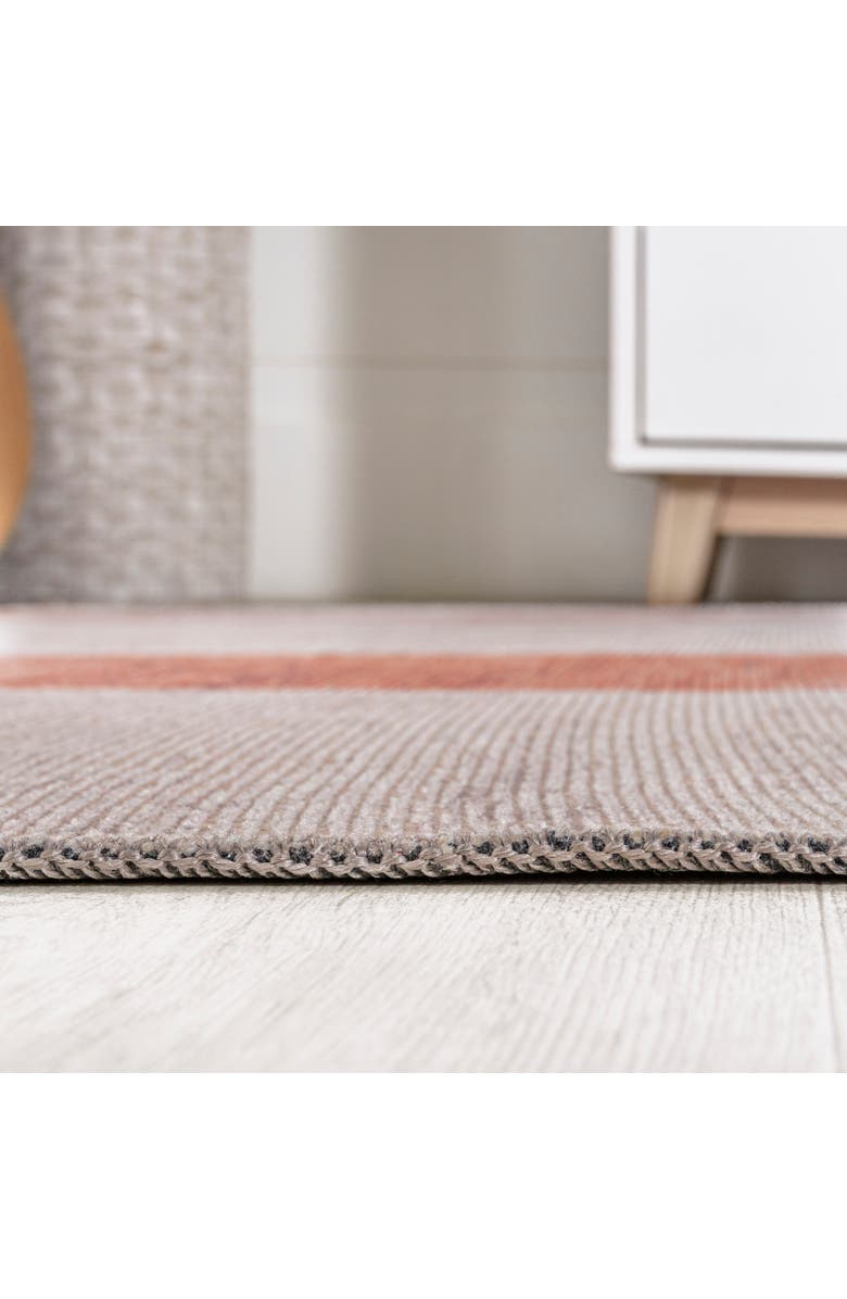 JONATHAN Y Raita Modern Distressed Stripe Machine-Washable Area Rug, Alternate, color, Ivory/Peach