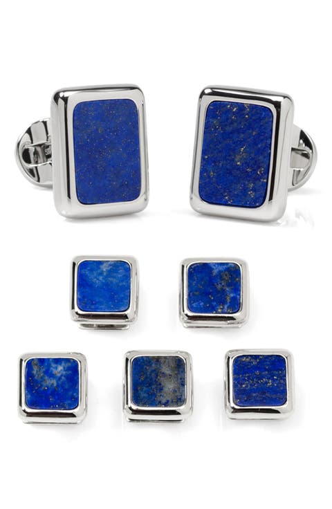 Men's JFK Sterling Silver & Lapis Cuff Links