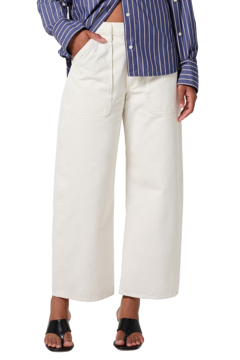 Ayla Wide Leg Utility Twill Pants, Main, color, PASHMINA (OFF WHITE)