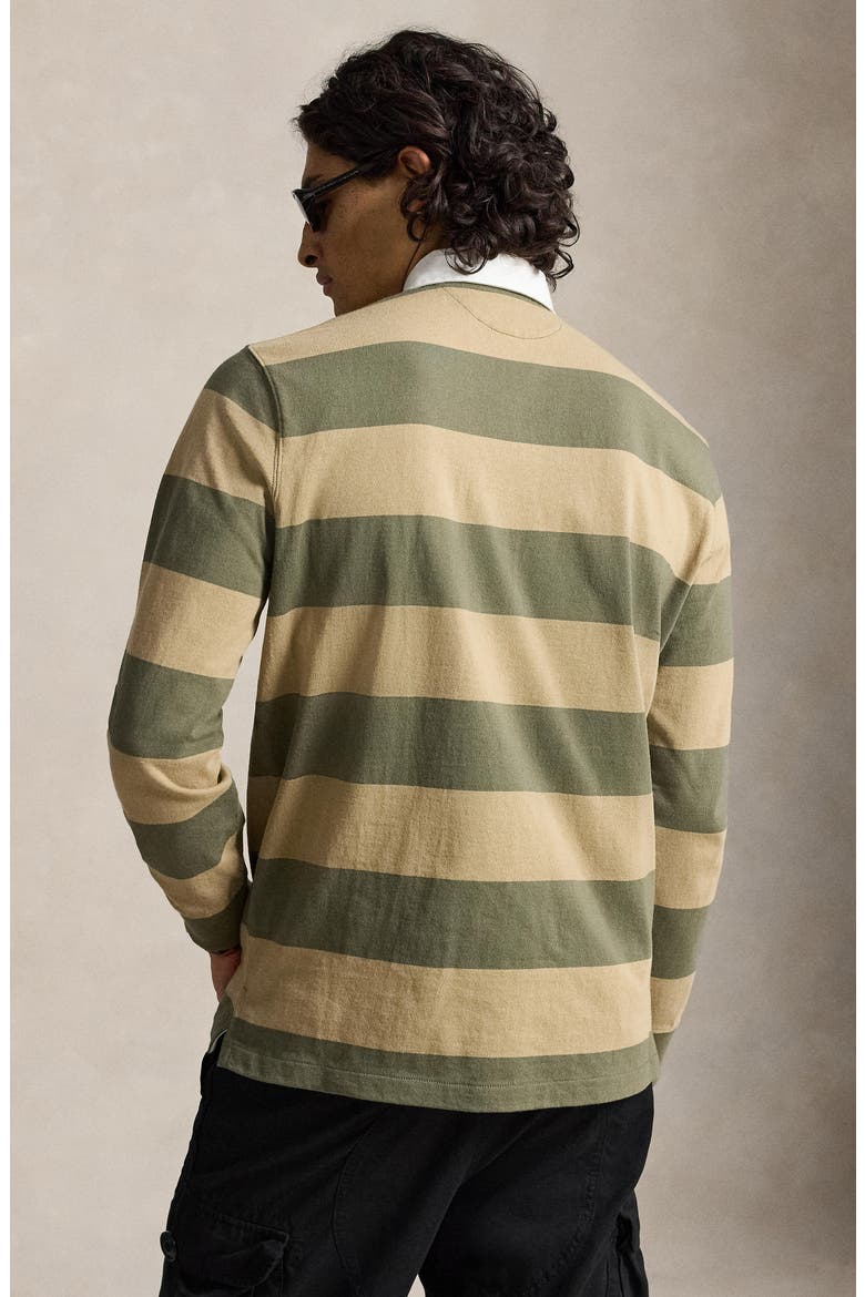 Stripe Long Sleeve Rugby Shirt, Alternate, color, OLIVE MULT