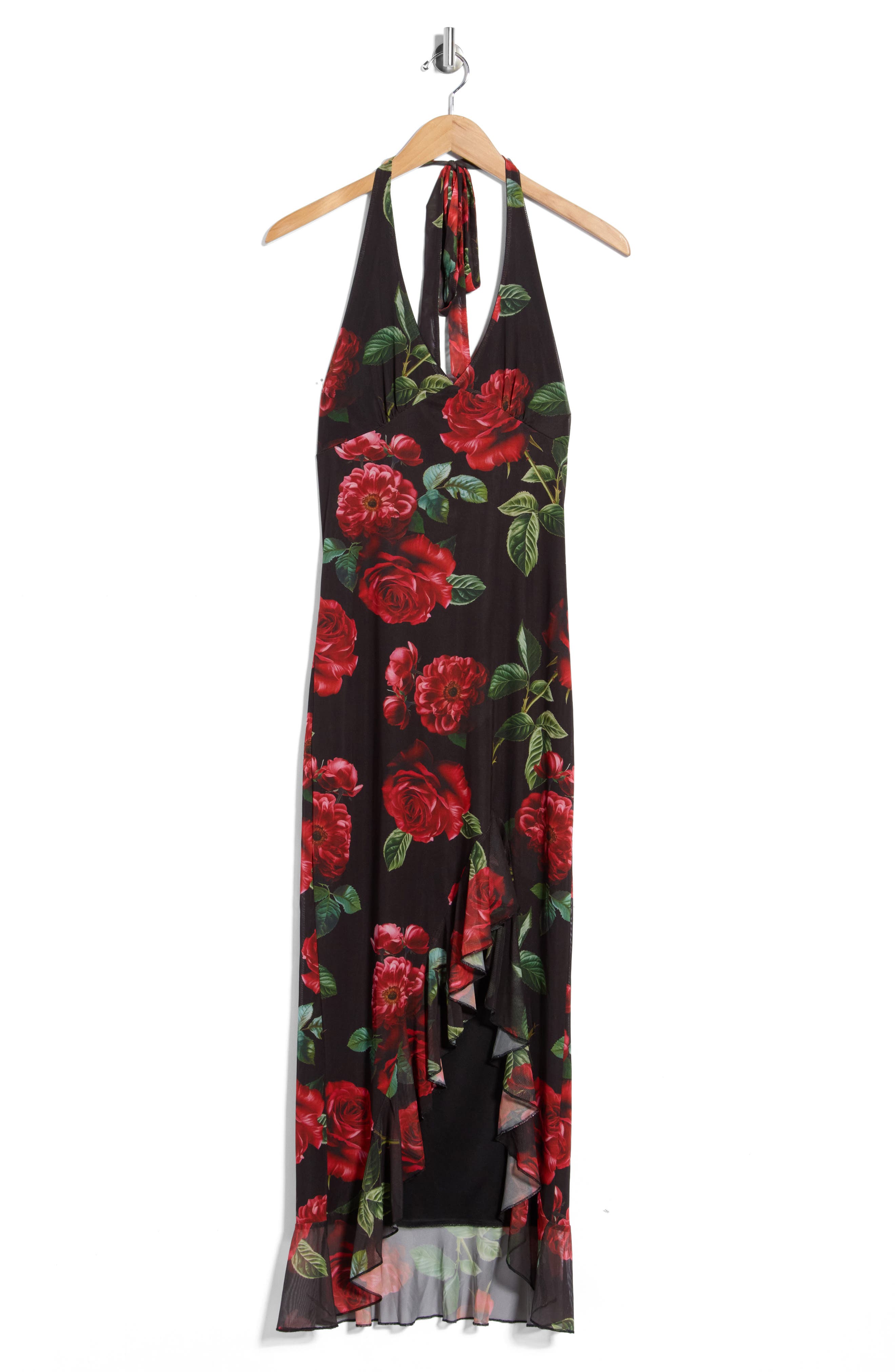 Halter High Low Maxi Dress