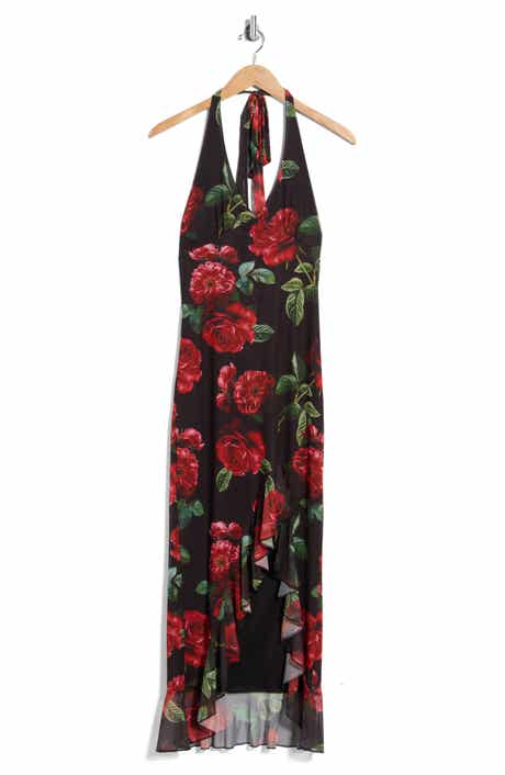 Halter High Low Maxi Dress