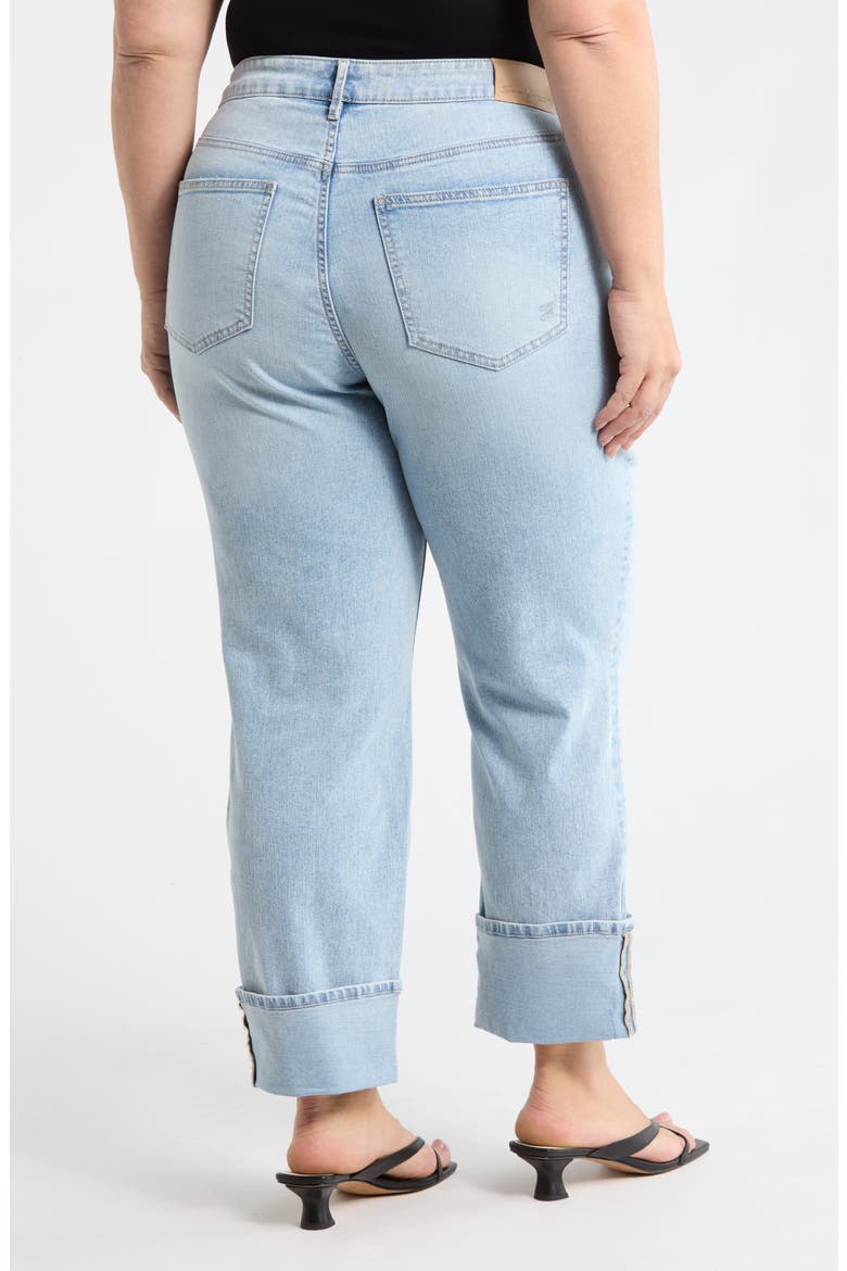 High Waist Straight Leg Cuffed Hem Jeans, Alternate, color, FREE SPIRIT