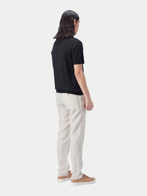 Gobi Mongolian Cashmere Silk Cashmere Polo Shirt In Black