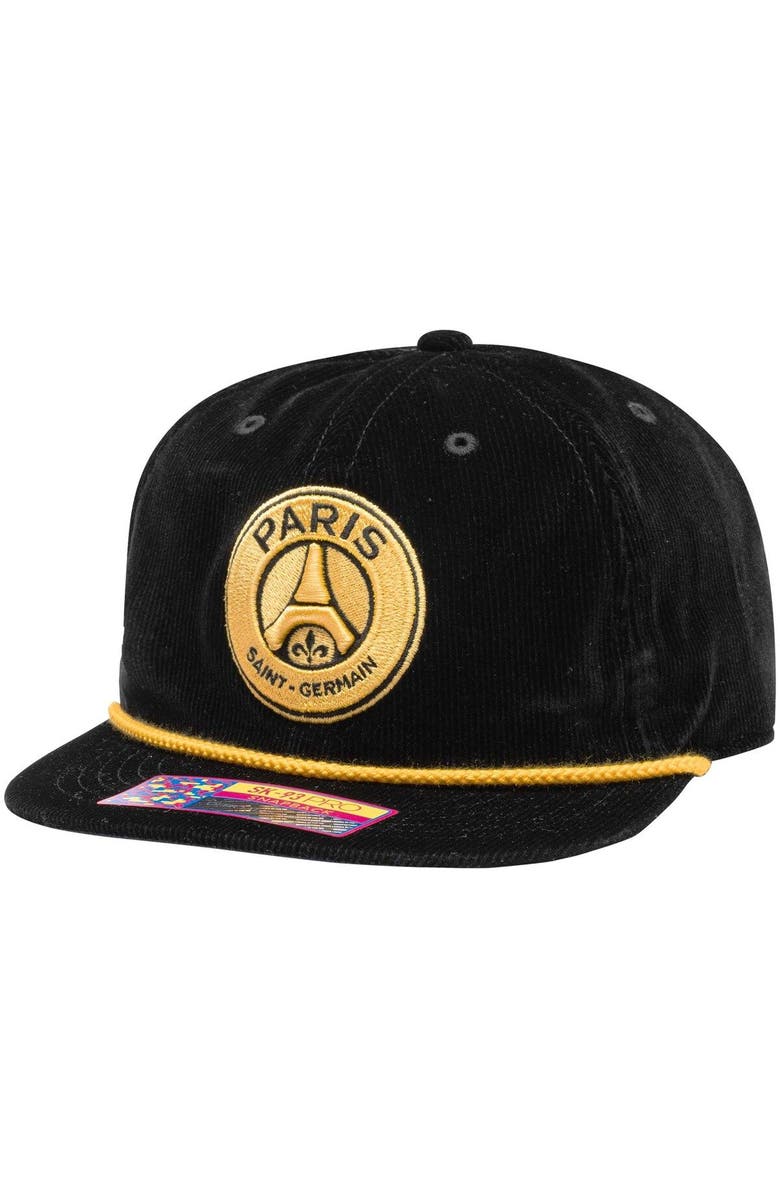 FAN INK Men's Black Paris Saint-Germain Snow Beach Adjustable Hat, Main, color, Black