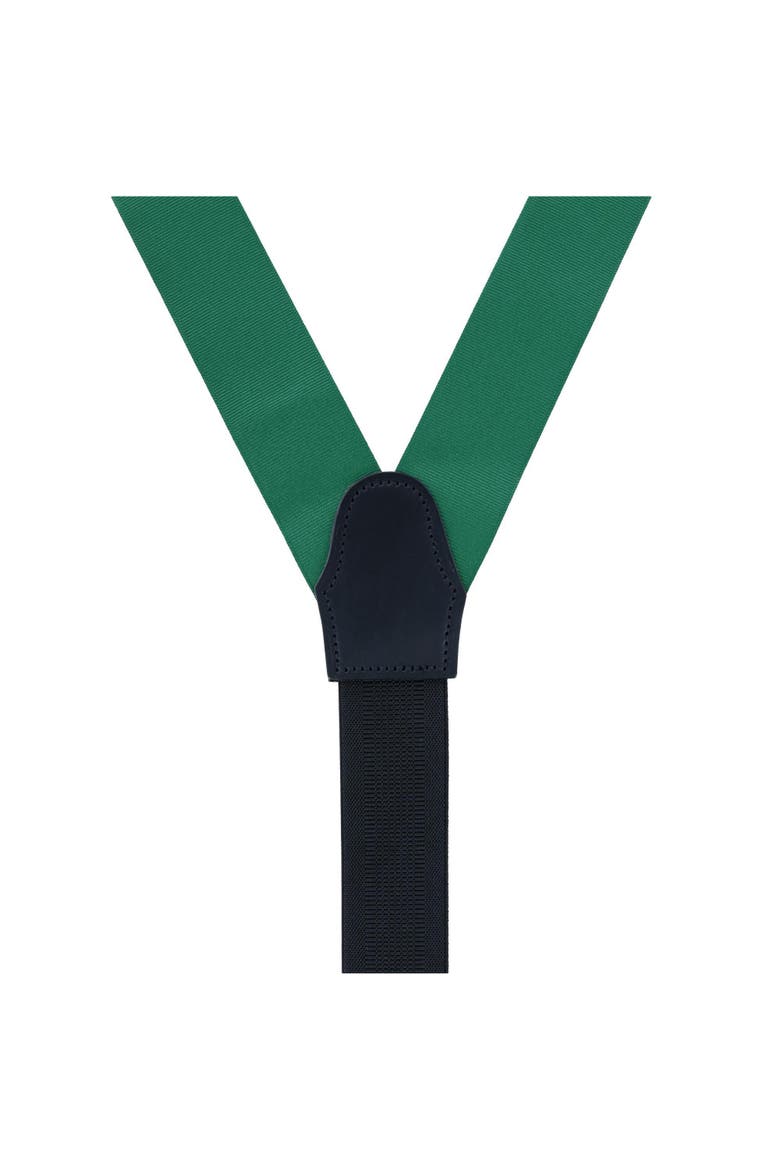 Phoenix 38mm Grosgrain Non Stretch Ribbon Button End Suspenders, Alternate, color, Dark Green
