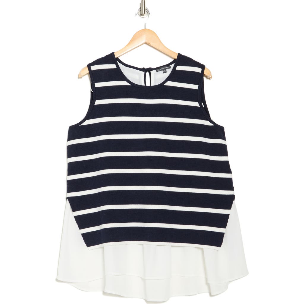ADRIANNA PAPELL ADRIANNA PAPELL STRIPE TWOFER SWEATER VEST