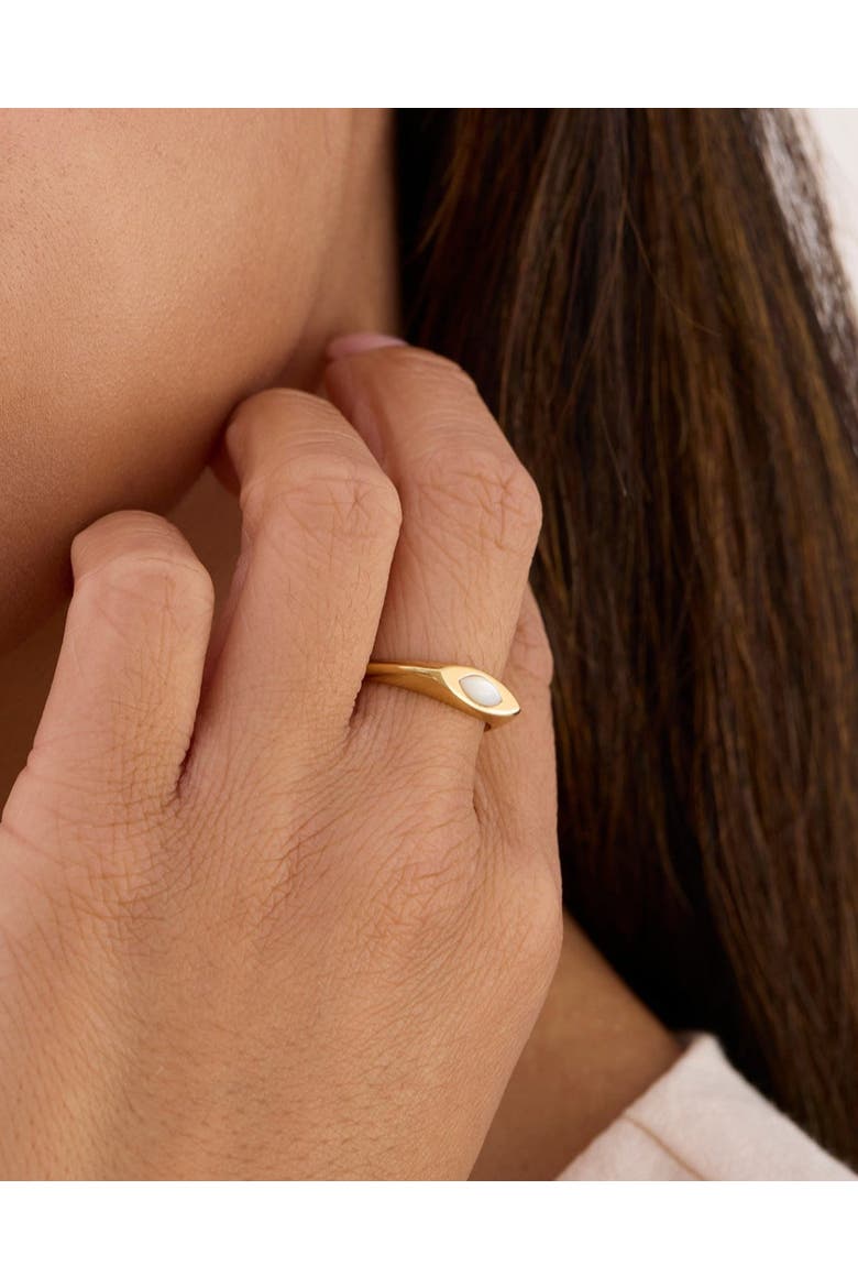 Calla Signet Pearl Ring, Alternate, color, Gold
