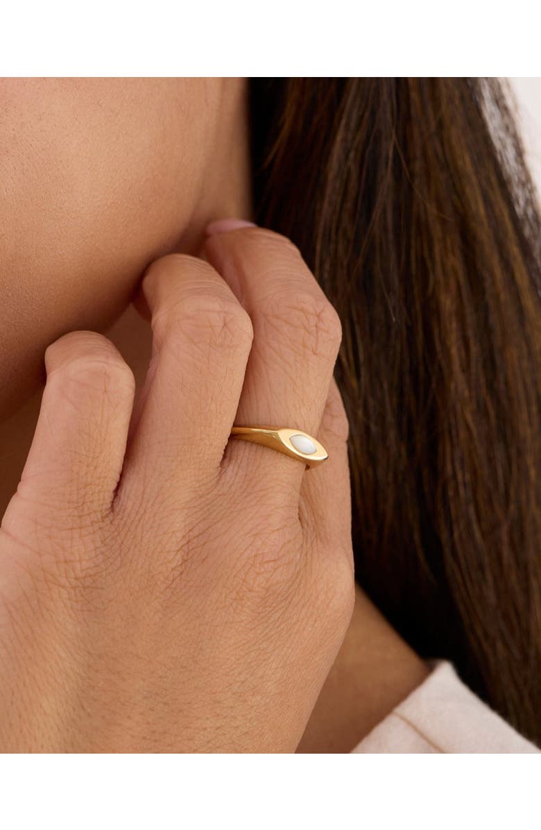 Sara Patino Calla Signet Pearl Ring, Alternate, color, Gold