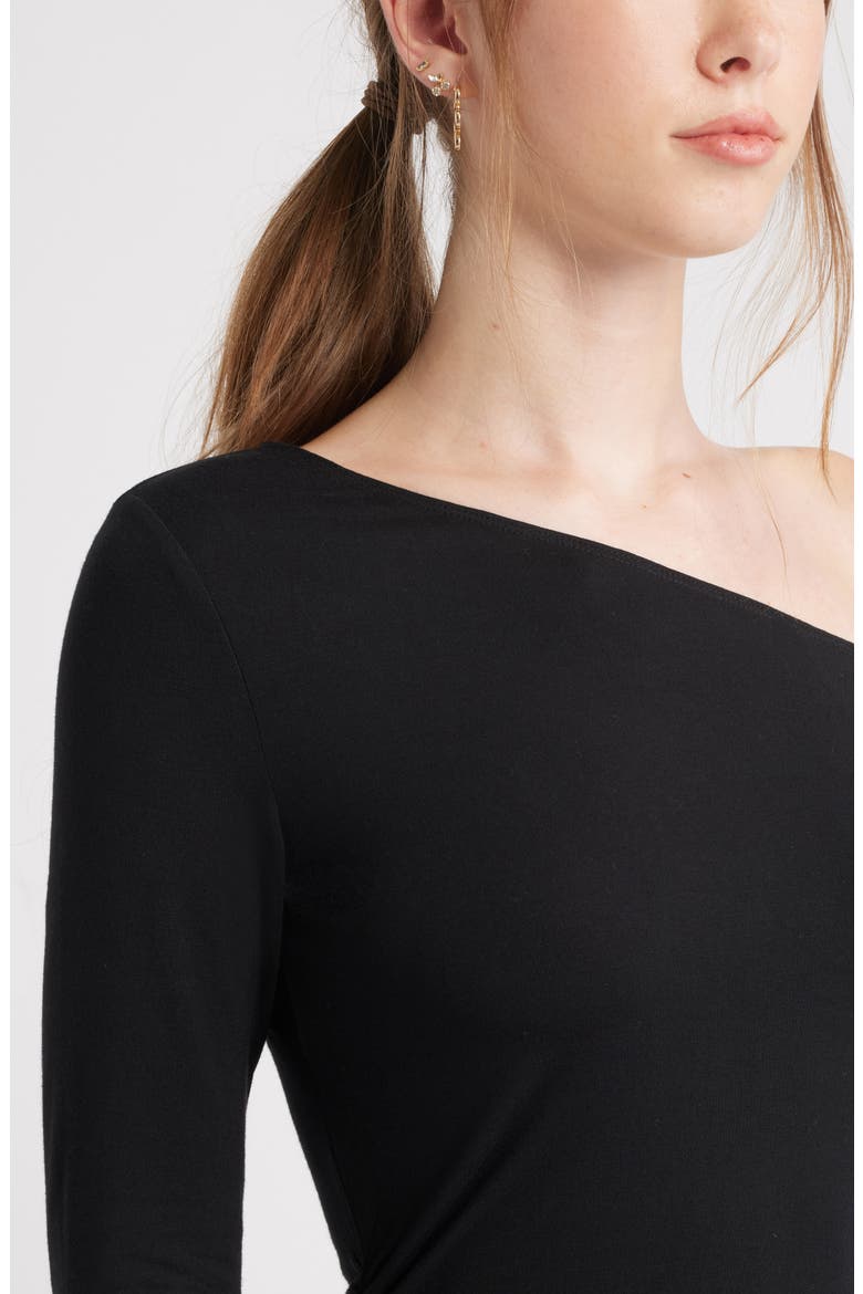 Off the Shoulder Long Sleeve Top, Alternate, color, BLACK