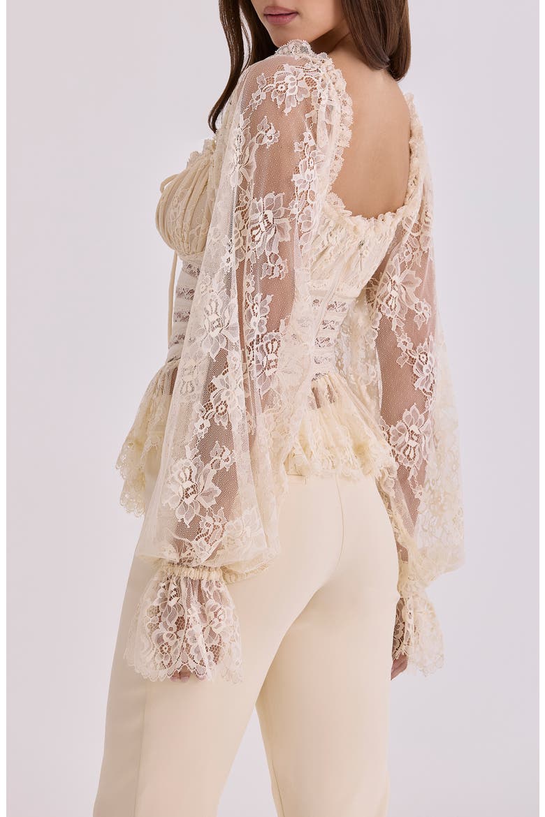 Cara Balloon Sleeve Crop Lace Top, Alternate, color, VINTAGE IVORY