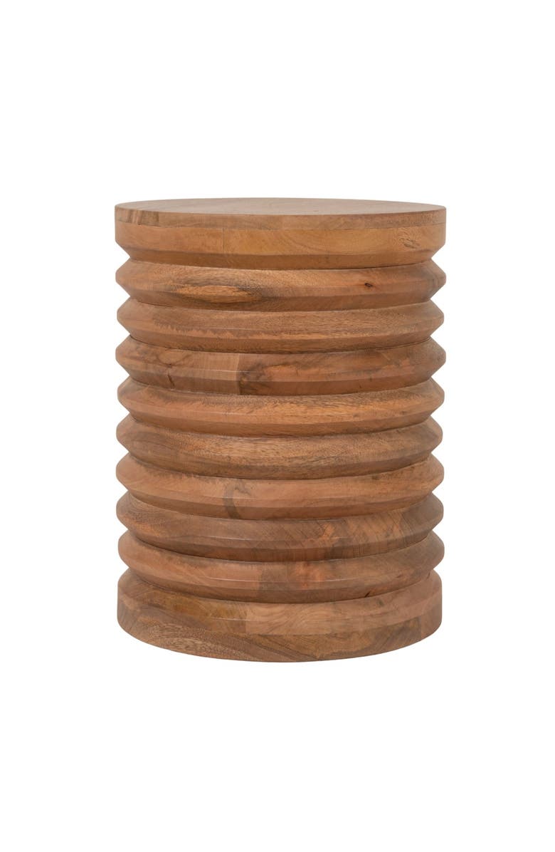 Olive Grove Round Ribbed Side Table, Alternate, color, Brown