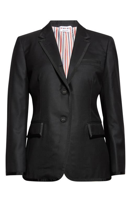 Thom Browne Super 120s Wool Twill Classic Sport Coat In Black