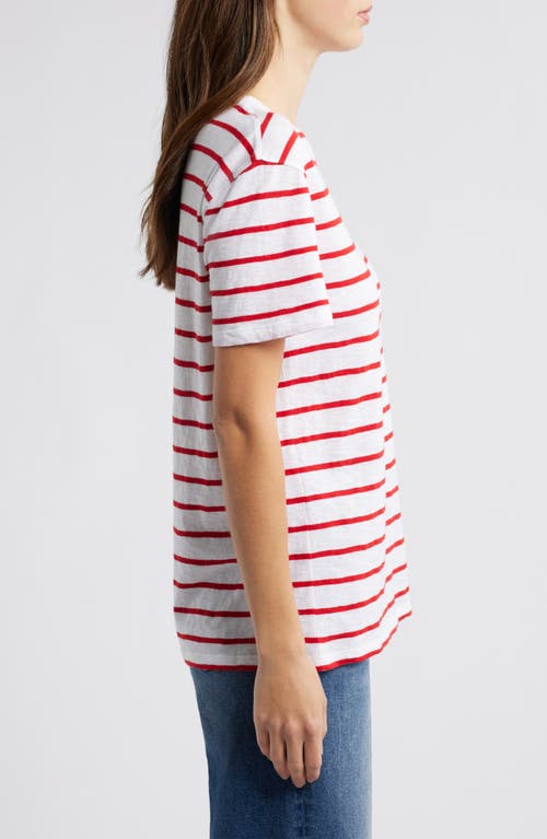 Caslon ® Stripe Heart Embellished Cotton T-shirt