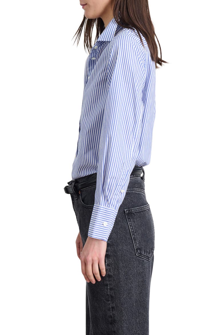 Val Stripe Poplin Button-Up Shirt, Alternate, color, BLUE/ WHITE