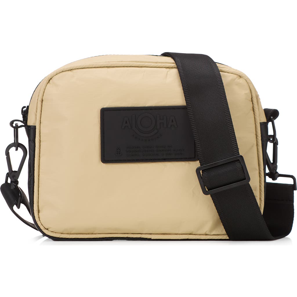 Aloha Collection Le Tour Colorblock Water Resistant Tyvek® Blend Crossbody Bag in Black/Dune