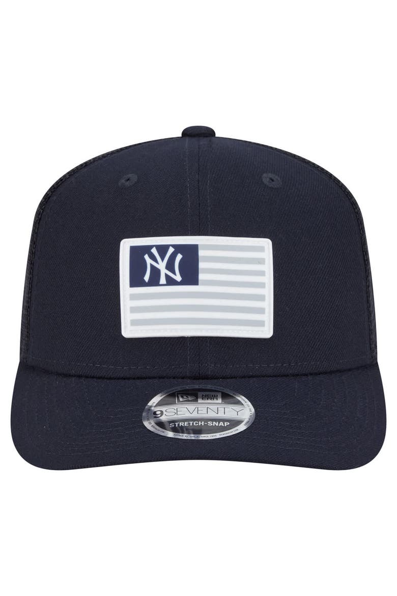 Men's New Era Navy New York Yankees Flag 9SEVENTY Stretch-Snap Hat, Alternate, color, Navy