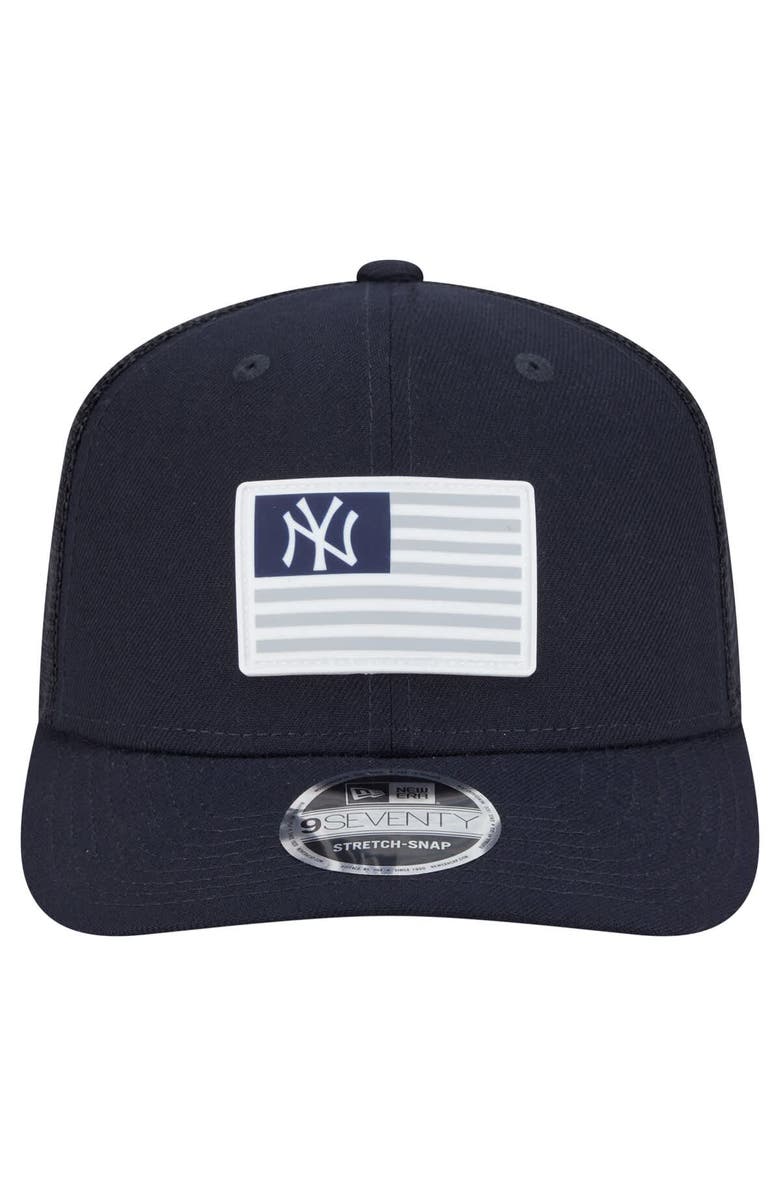 New Era Men's New Era Navy New York Yankees Flag 9SEVENTY Stretch-Snap Hat, Alternate, color, Navy