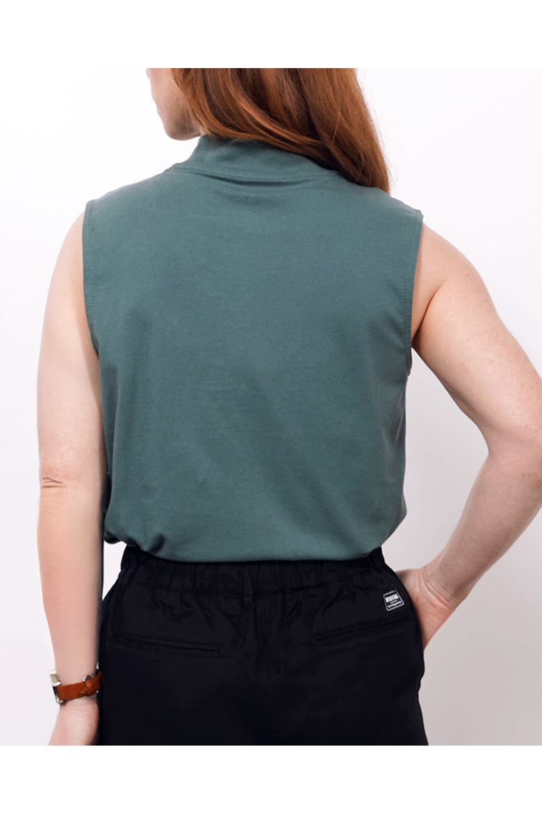 The Everyday Mock Neck Tank, Alternate, color, DARK TEAL