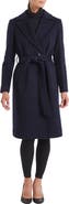 Sofia Cashmere Belted Notch Collar Wool Coat