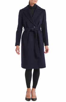 Sofia Cashmere Belted Notch Collar Wool Coat