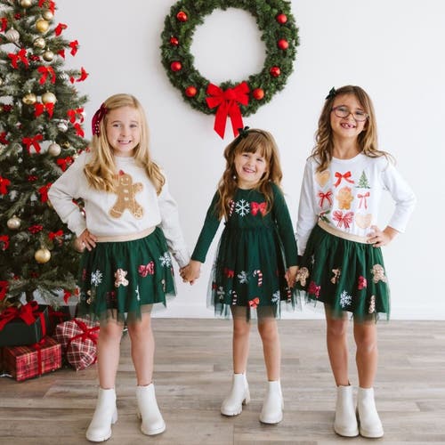 Sweet Wink Gingerbread Cutie Christmas Long Sleeve Shirt In White