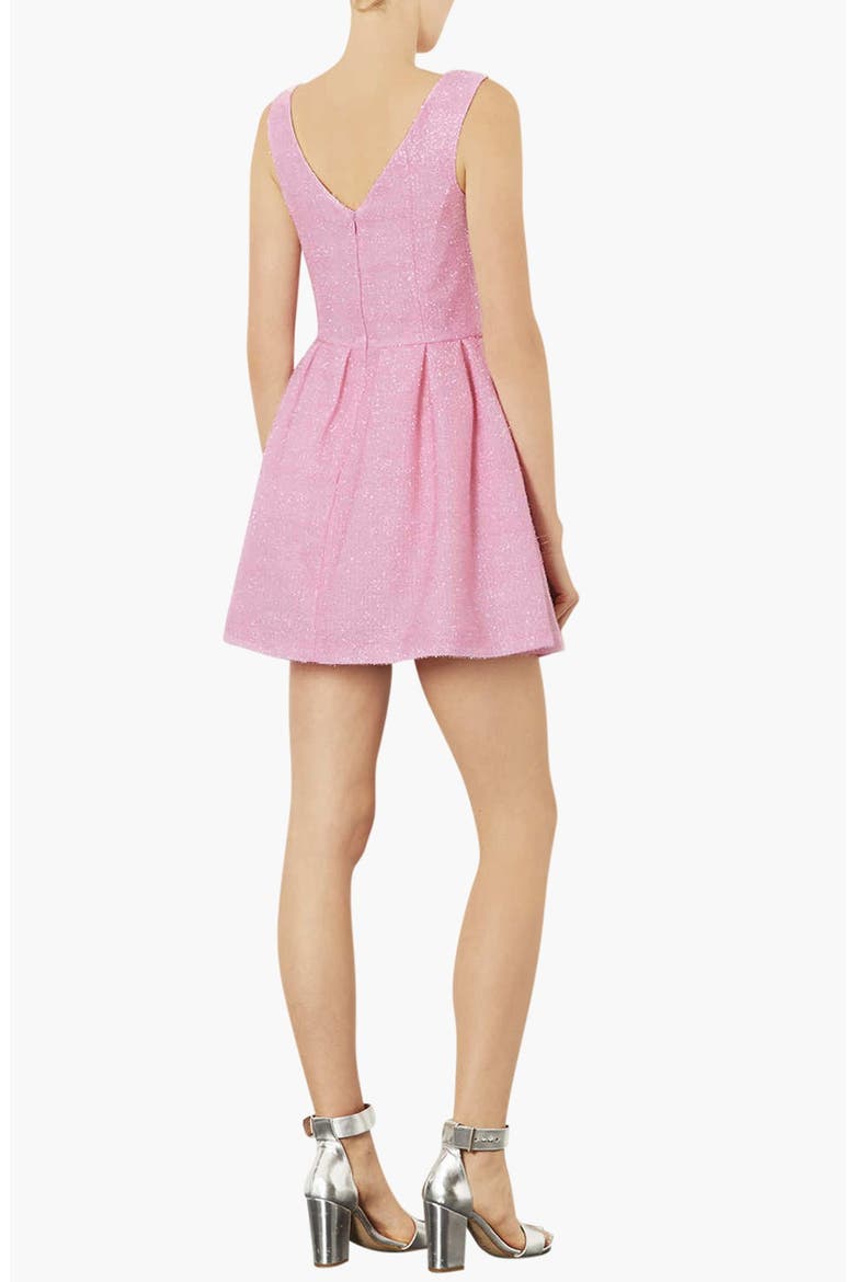 Fluffy Fit & Flare Dress, Alternate, color, PINK