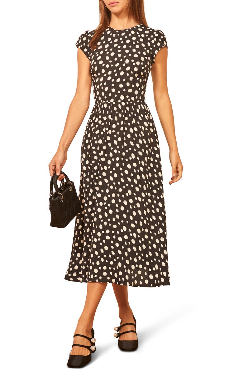 Reformation Rylie Midi Dress, Main, color, 