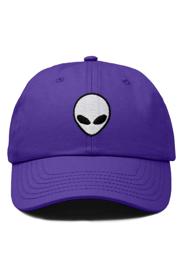 Alien Embroidered Classic Dad Cap, Main, color, Purple
