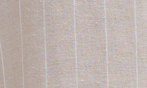 Nvlt Wide Leg Pants In Natural White Pinstripe