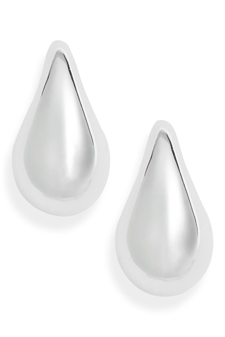Teardrop Stud Earrings, Main, color, SILVER