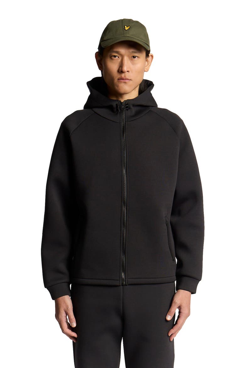 Neoprene Zip Through Hoodie, Alternate, color, Jet Black