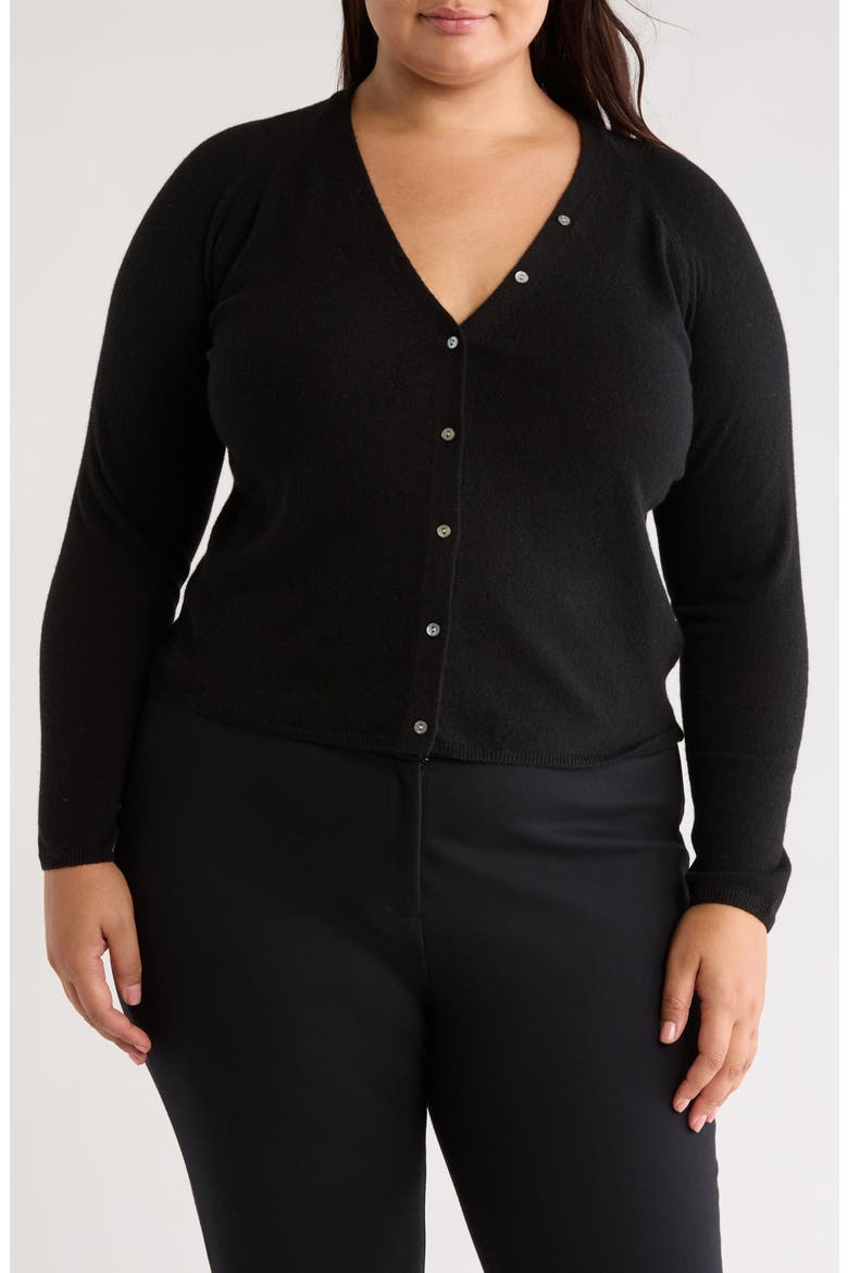 Cashmere V-Neck Cardigan, Main, color, BLACK