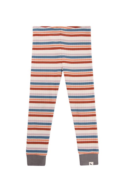 Turtledove London Kids Organic Cotton Retro Stripe Print Leggings In Multi