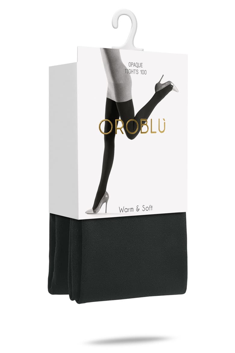 'Warm & Soft' Brushed Fleece Tights, Alternate, color, BLACK