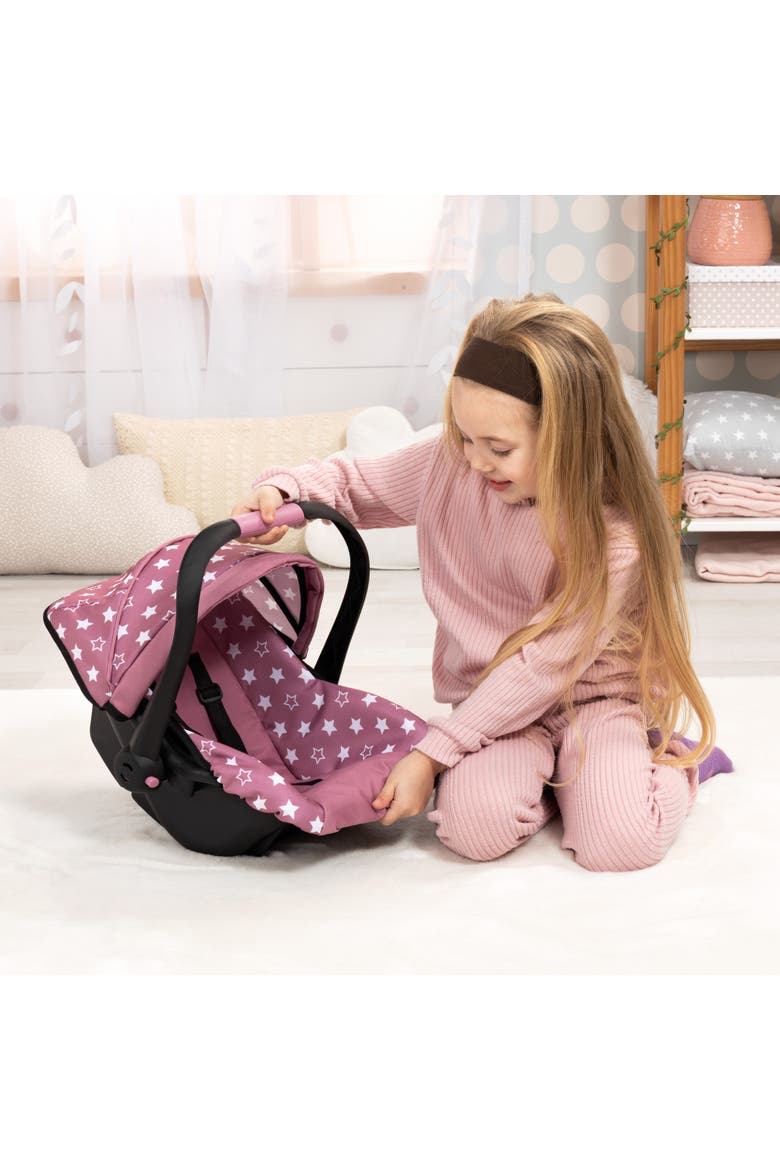 Doll Deluxe Car Seat, Portable Travel Carrier For Dolls Up To 18 Inches, Kid 3+, Alternate, color, Multicolored