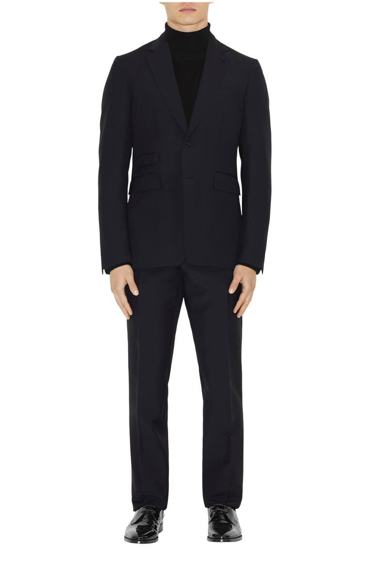 Burberry Wool Mohair Tailored Jacket, Main, color, Navy