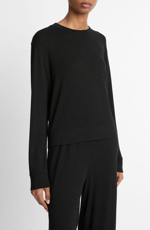 Vince Crewneck Stretch Sweater In Black