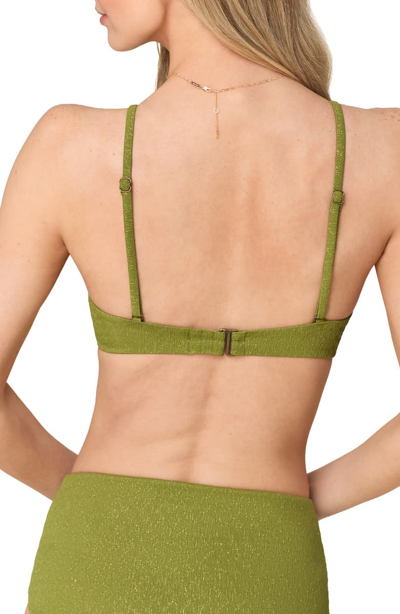 Andie The Essex Metallic Bikini Top, Alternate, color, Cactus