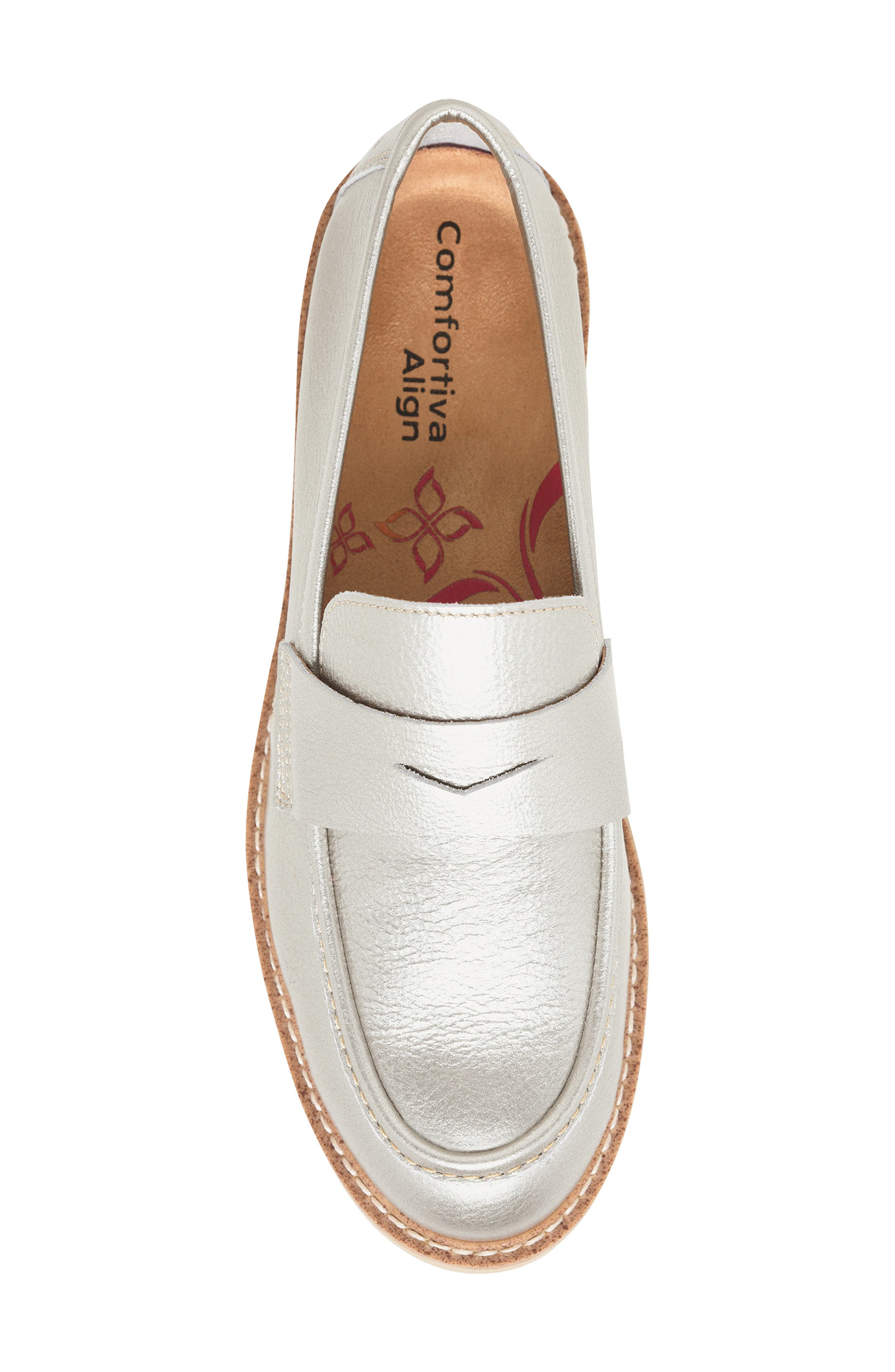 Lug Sole Penny Loafer, Alternate, color, SILVER