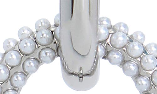 Shop Allsaints Pavé Faux Pearl Oval Link Drop Earrings