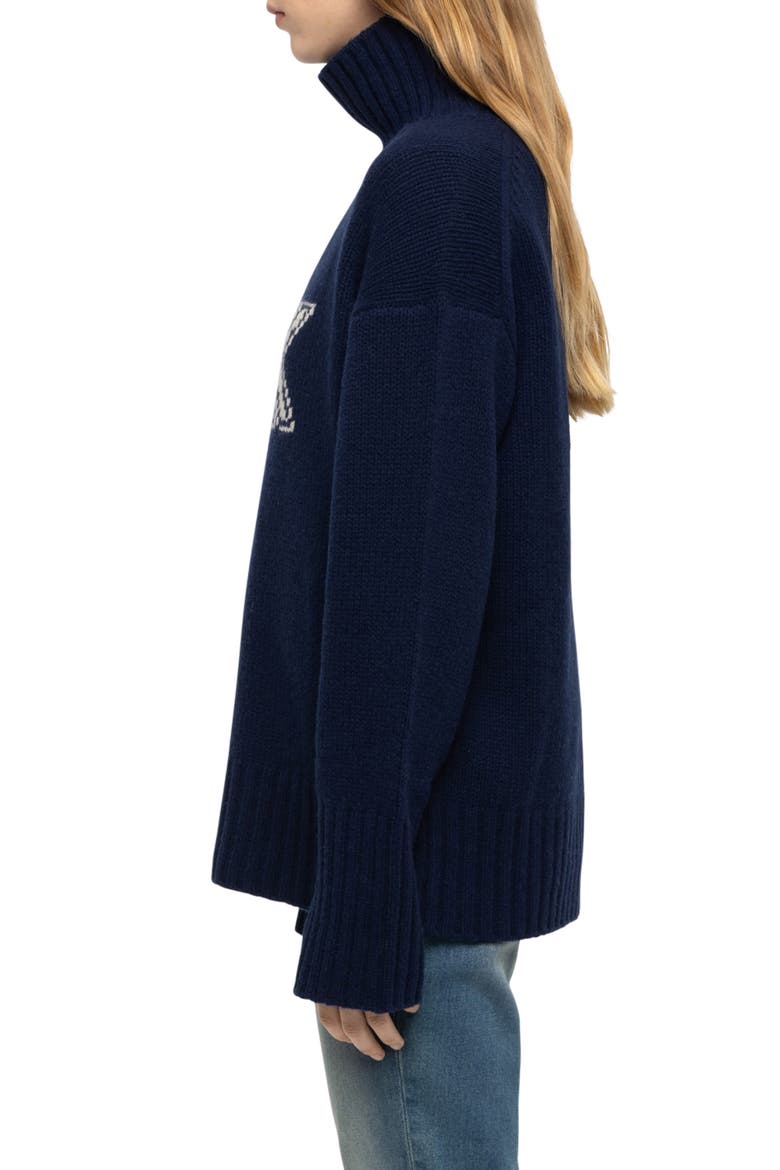 Solma Mick Turtleneck Wool Sweater, Alternate, color, MARINE