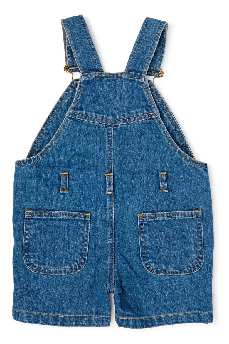 Kids' Stonewash Stretch Cotton Denim Shortalls, Alternate, color, BLUE