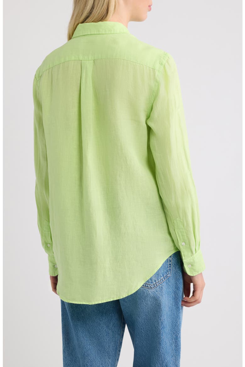 Classic Fit Linen Button-Up Shirt, Alternate, color, ELECTRIC LIME
