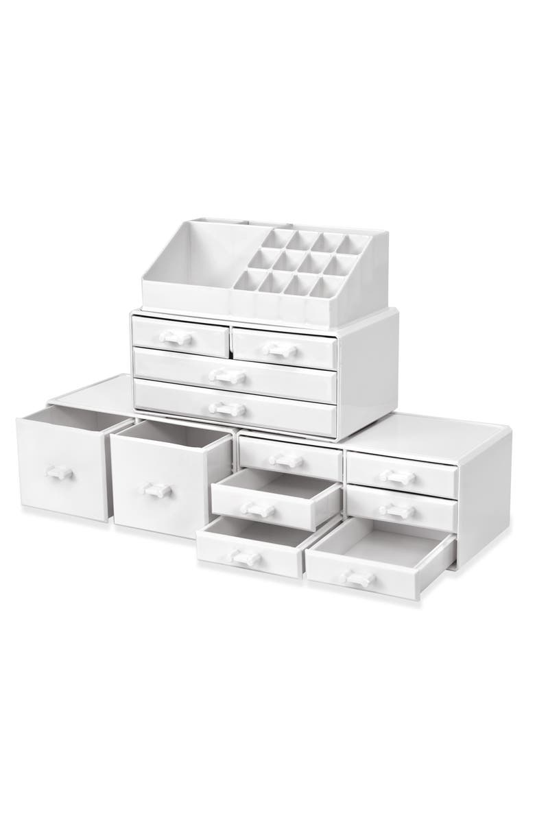 SORBUS Large 12-Drawer Makeup Organizer Case, Alternate, color, White