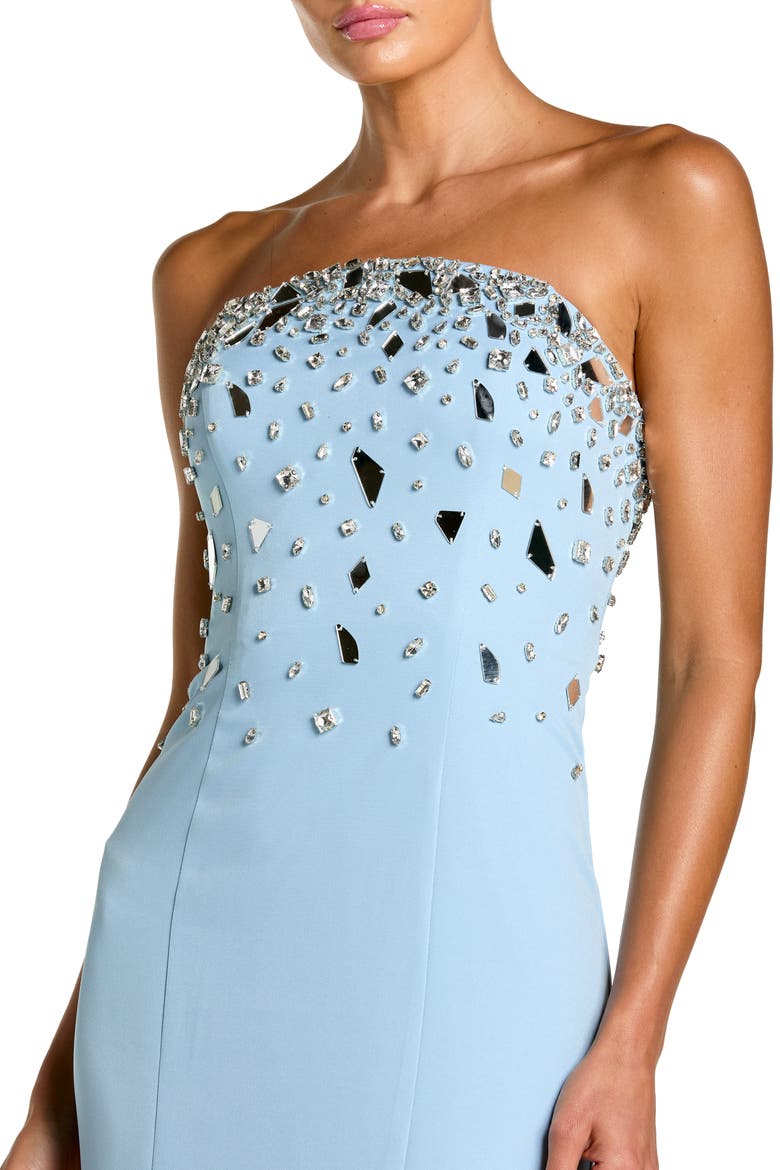 Strapless Embellished Crepe Mermaid Gown, Alternate, color, Powder Blue