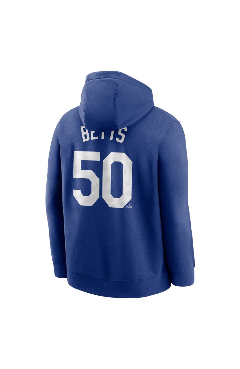 Nike Men's Nike Mookie Betts Royal Los Angeles Dodgers Player Name & Number Club Pullover Hoodie, Alternate, color, Royal